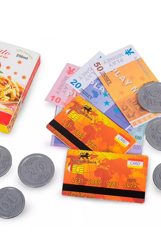 Kırmızı Oyuncak Yazar Kasa- Hesap Makinesi Fonksiyonlu ve Borkod Okutmalı Eğitici Oyuncak Seti +3yaş