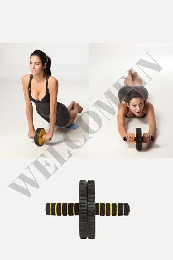 Ab Wheeler Tekerlek Matlı Fitness Kondisyon Mekik Spor Aleti Karın Kol ve Bacak Kası Etkili