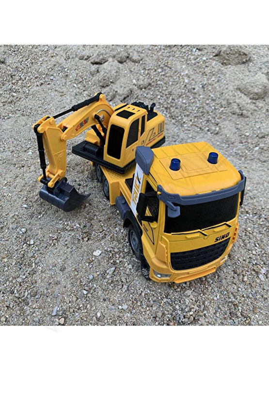 Oyuncak 2.4GHz Fıll Fonksiyon Uzaktan Kumandalı 1:12 Ölçek Işıklı ve Sesli Şarjlı Kepçe İnşaat Aracı