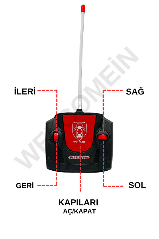 Oyuncak Kapıları Ve Bagajı Açılan Uzaktan Kumandalı Drift Arabası Süper Hızlı 1:16 Işıklı Spor Araba