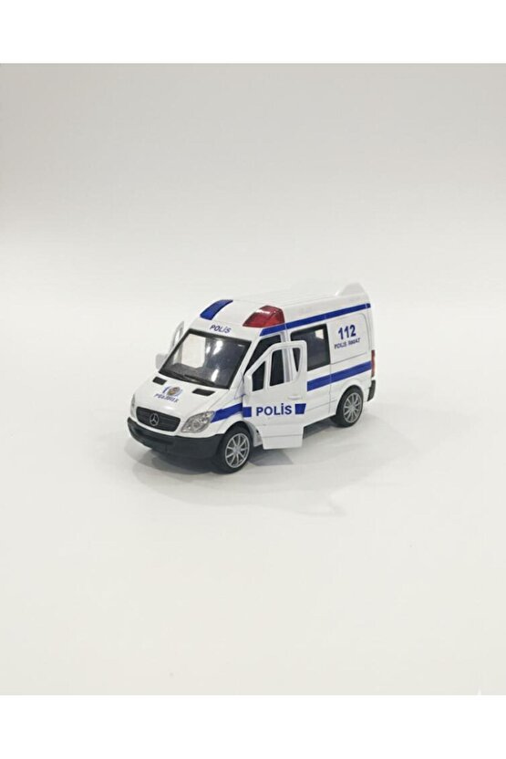 Oyuncak Metal Çek Bırak Işıklı Sesli 1:32 Ambulans Polis Itfaiye Ve Jandarma 1 Adet
