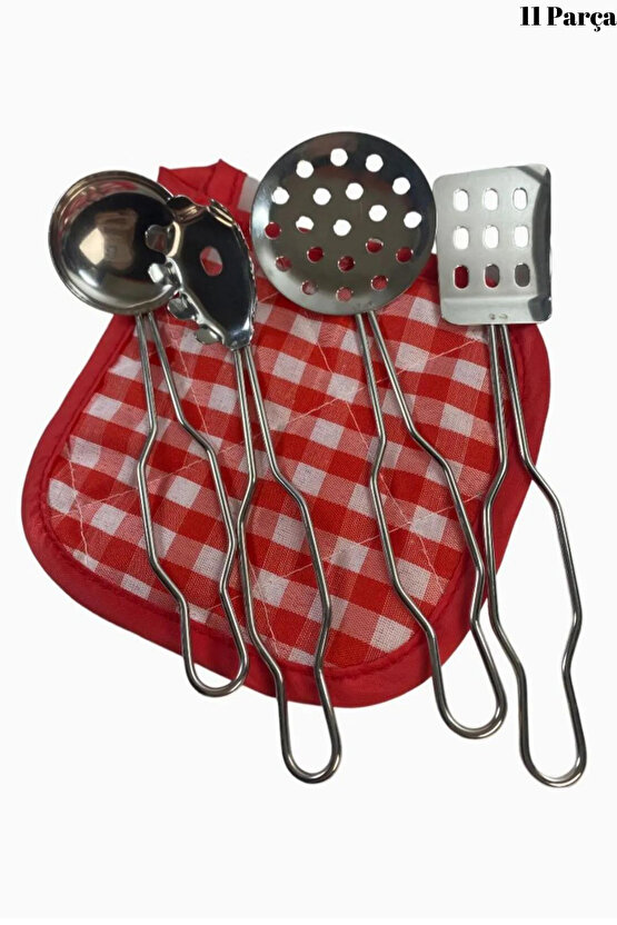 Oyuncak 11 Parça Metal Emaye Tencere Ve Tava Seti Paslanmaz Tava