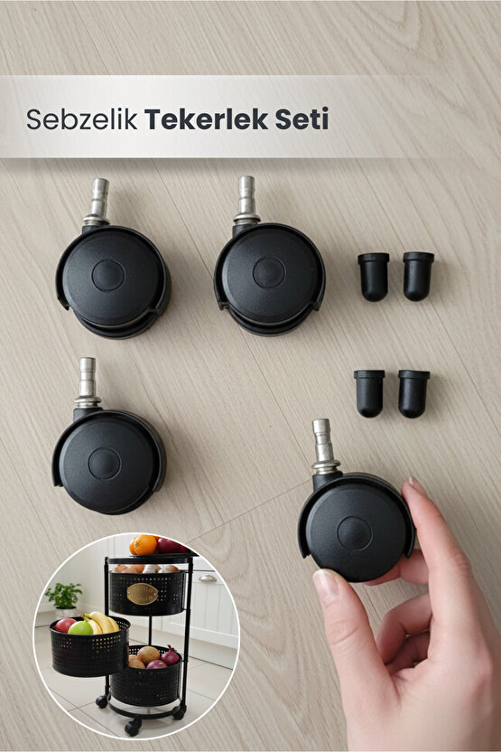 Sebzelik Tıpalı Tekerlek Seti Çok Amaçlı Tekerlek Seti