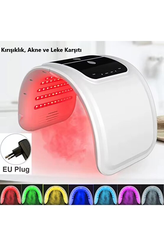 Profesyonel 7 Renk LED Yüz Maskesi & Cilt Bakım Cihazı Işık Terapisi + Nemlendirici Sprey Özellikli
