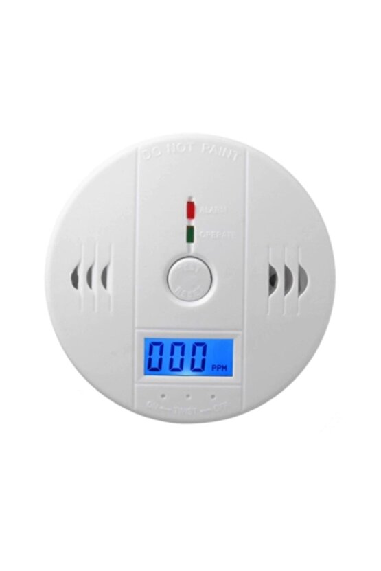 Lcd Ekran Duman Dedektör Alarm Cihazı Karbonmonoksit Dedektörü Kablosuz Pilli Duman Dedektörü