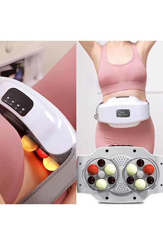 Isıtmalı Bian Taşı Karın Masaj Aleti – Şarjlı Regl, Bel ve Mide Ağrısı İçin Titreşimli Masaj Kemeri