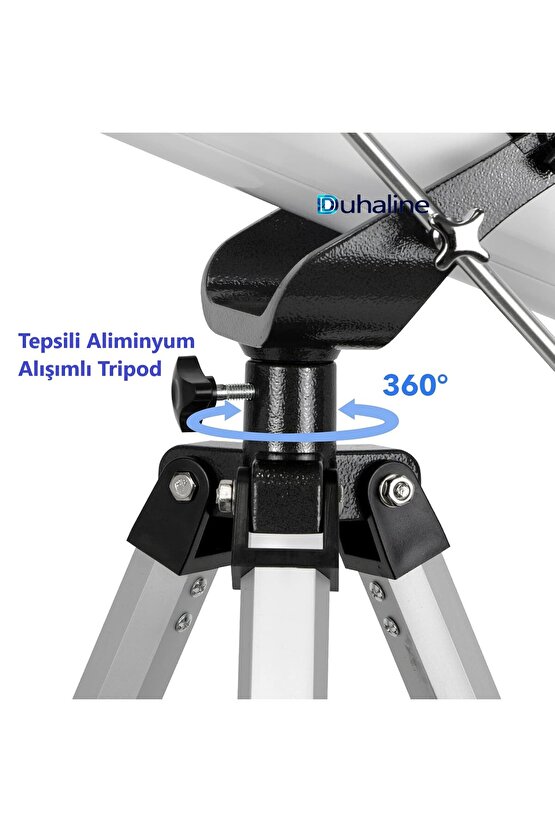 Reflektör Teleskop 76mm Diyafram 700mm Odak 35X-875X Zoom Ay & Güneş Filtresi+Telefon Tutucu+Tripod