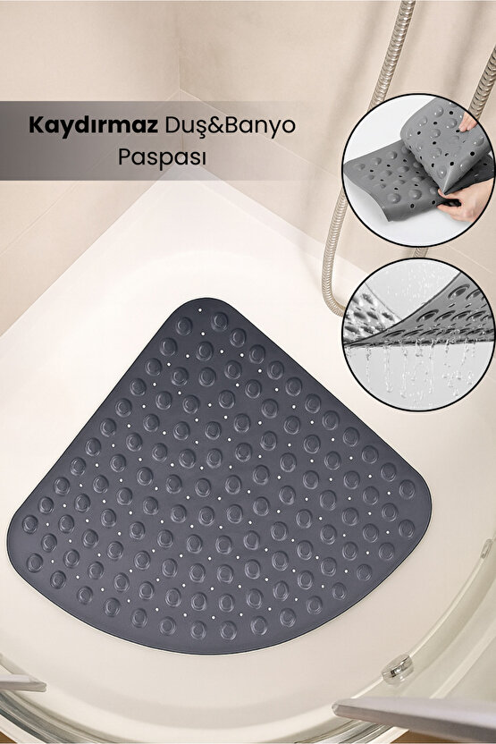 Pearlette Kaydırmaz Duş&Banyo Matı  Üçgen Duşakabin ve Küvet Paspası