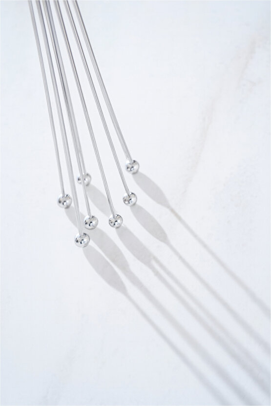 Paslanmaz Çelik Top Uçlu Çırpıcı - Sos Karıştırıcı - Kek Yumurta Çırpıcı - Krom Saplı