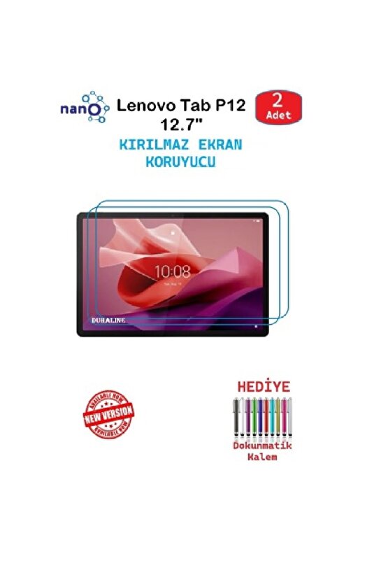 Lenovo Tab P12 12.7 Uyumlu Nano Ekran Koruyucu 9h Esnek 2 Adet