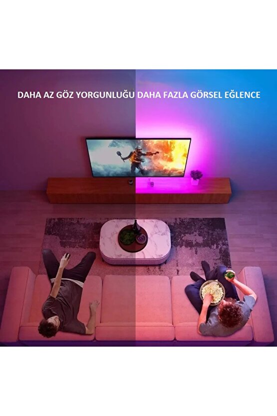 2M RGB LED Şerit Işık Müzik ve Ses Senkronizasyonu Bluetooth Telefon Kontrolü Zamanlayıcı