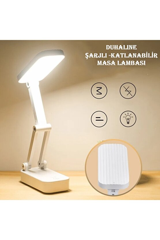 Katlanabilir Taşınabilir 24 LEDli Masa Lambası- 3 Farklı Aydınlatma Moduyla Pratik ve Şık