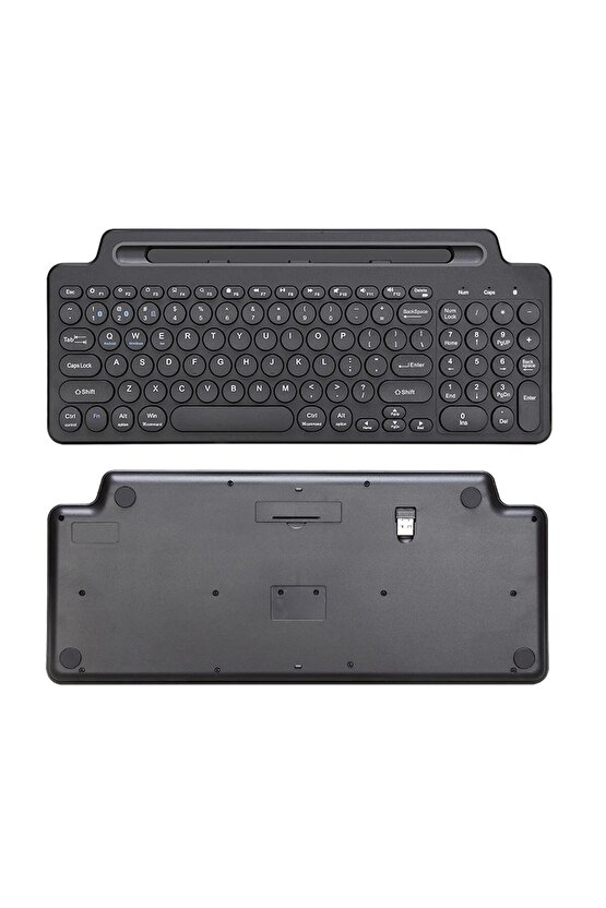 Bluetooth&Wireless Kablosuz Standlı Klavye Tablet Telefon Pc Tv Laptop Mac Uyumlu Numerik Sessiz Tuş