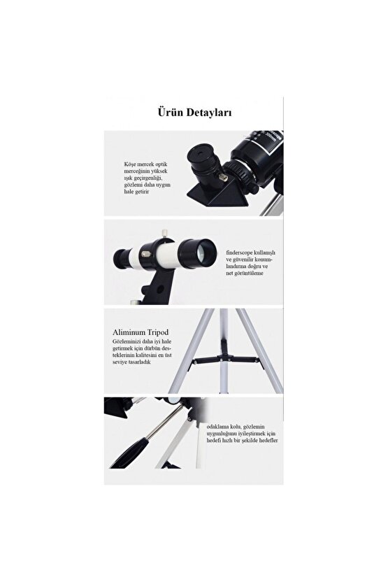 Profesyonel Astronomik Teleskop 150 Kat Yakınlaştırma Uzay-ay-doğa Gözlem Teleskobu Tripod Dahil