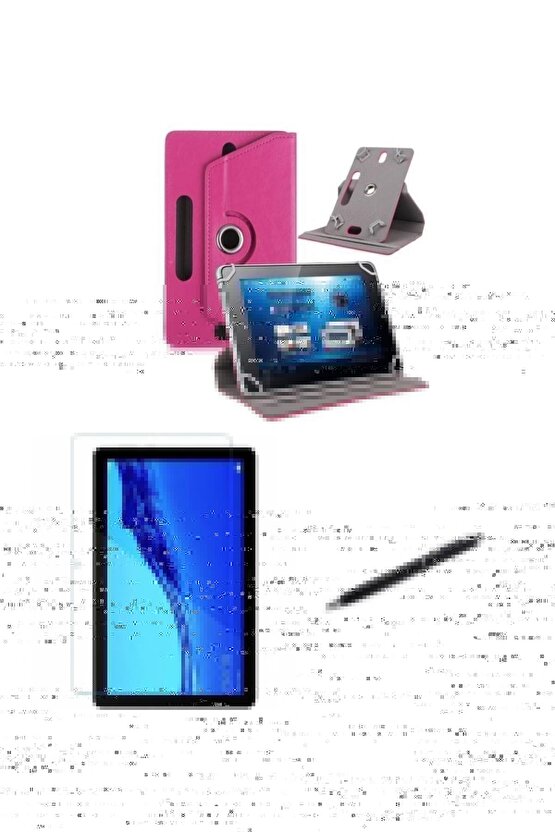 Samsung TabA7 Lite SM-T220 8.7 Standlı Tablet Kılıfı+Nano Kırılmaz Ekran Koruyucu+Dokunmatik Kalem