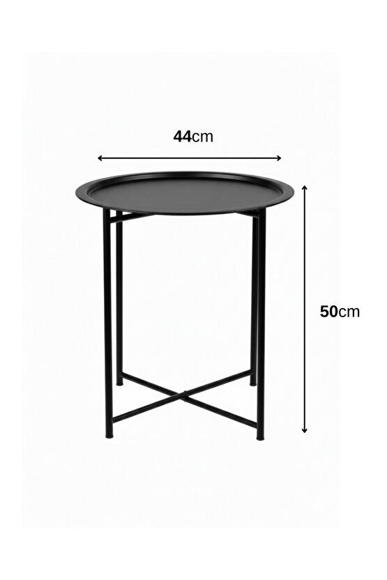 Katlanır Tepsili Metal Sehpa Çok Amaçlı Çıkarılabilir Tepsili Sehpa