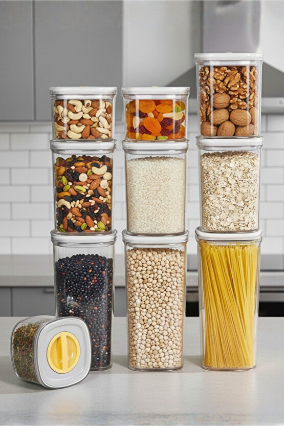 6lı Locko Kilitli Sızdırmaz Saklama Kabı Vakumlu Erzak Kabı 1,4 L