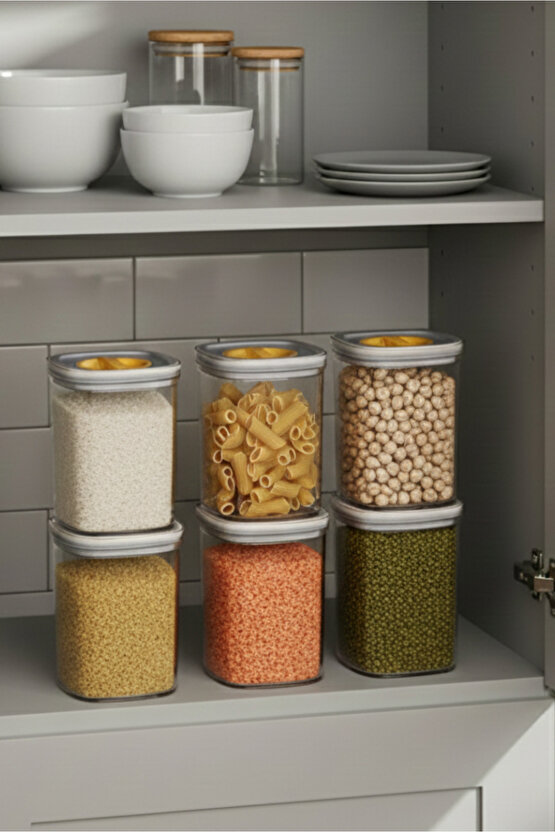 6lı Locko Kilitli Sızdırmaz Saklama Kabı Vakumlu Erzak Kabı 1,4 L