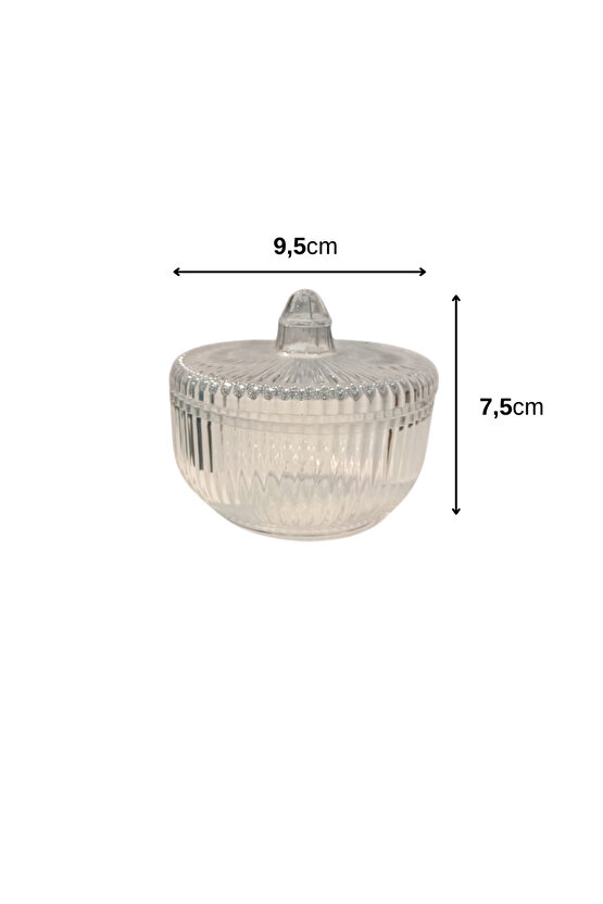 Mika Şekerlik Kapaklı Lokumluk Şeffaf Plastik Şekerlik Sunum Kabı