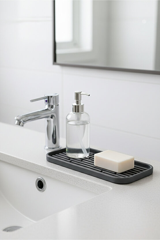 Silikon Kaymaz Kare Yağdanlık Altlığı Çok Amaçlı Organizer Altlık