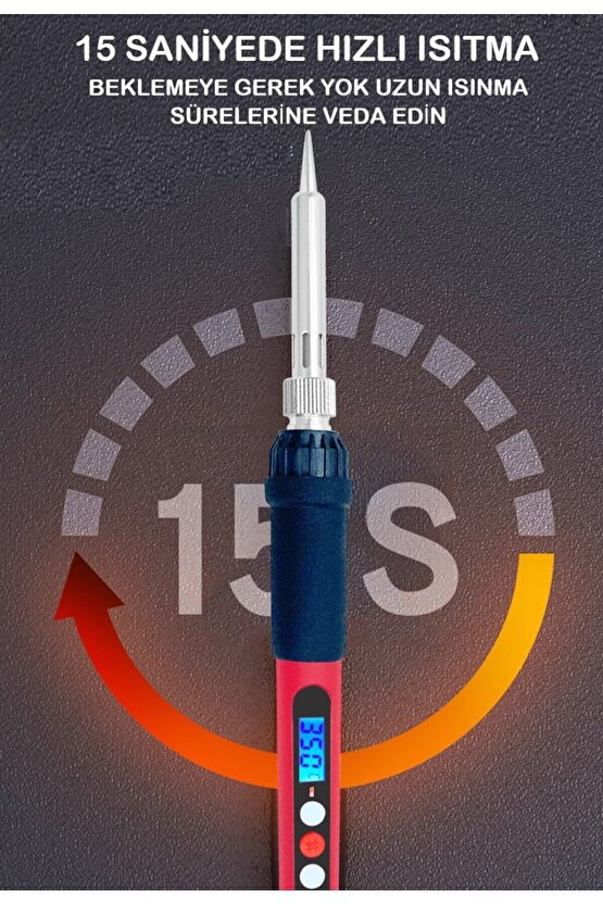 80w Dijital Lcd Ekranlı Ayarlanabilir Sıcaklık Havya Lehim Makinesi Seti Kiti