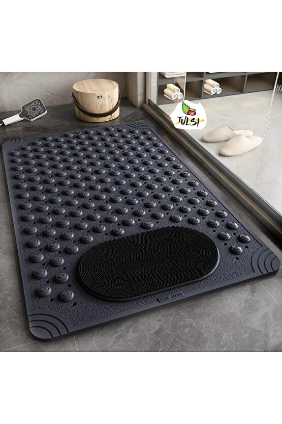 Vantuzlu Banyo ve Duş Kaydırmazı | Küvet İçi Masajlı Kaymaz Zemin Duşakabin Paspası 36x70 Cm