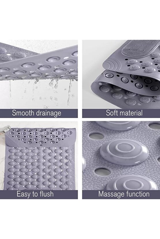 Vantuzlu Banyo ve Duş Kaydırmazı | Küvet İçi Masajlı Kaymaz Zemin Duşakabin Paspası 36x70 Cm