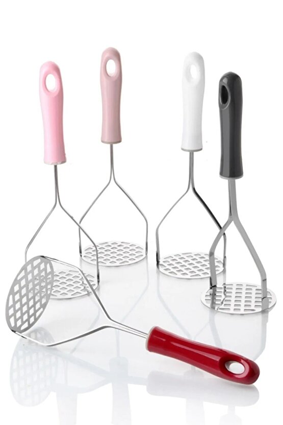 Metal Saplı Metal Patates Ezici - Yuvarlak Baş