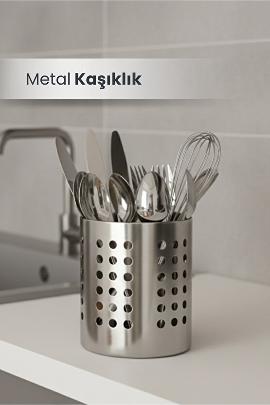 Paslanmaz A Kalite Metal Kaşıklık | Delikli Çatal Bıçak Ve Kepçelik