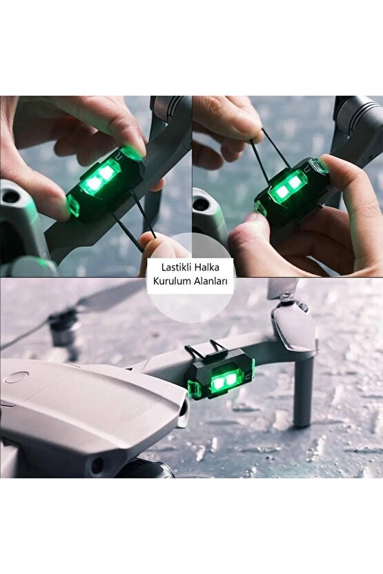 7 Renk Mini Led Şarjlı 45w Dron Scooter Bisiklet Motorsiklet Araba Çakarlı Led Uyarı Işığı 2 Adet