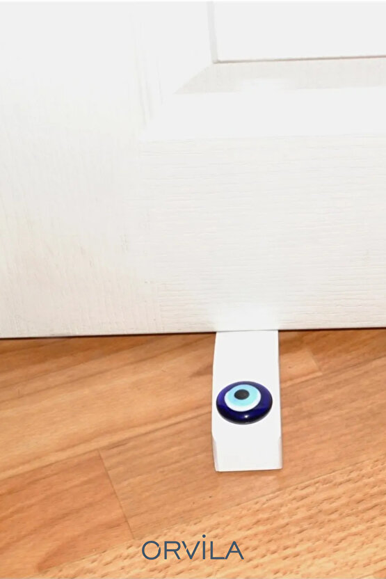 Beyaz Nazar Boncuğu Kapı Altı Durdurma Stoperi