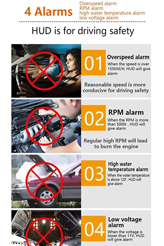 Hararet Motor Su Sıcaklık Göstergesi Saati Olmayan Araçlar Için Harici Dijital Gösterge Ekranı Obd