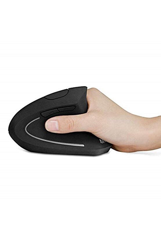 Kablosuz Dikey Ergonomik Optik Mouse 1600dpı 6 Tuşlu Vertical Siyah Mouse