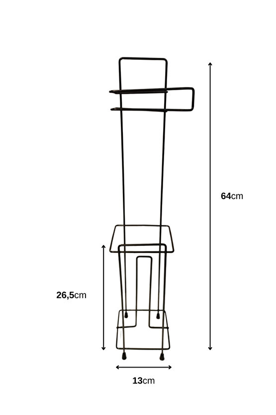 Yedek Hazneli Wc Tuvalet Kağıtlığı - Siyah Ferforje Metal Lüx Banyo Kağıtlık