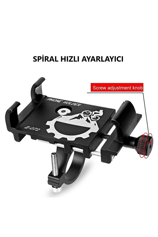 Paslanmaz Alüminyum Telefon Tutucu Bisiklet Motosiklet Scooter Dağ bisikleti Gidon Standı