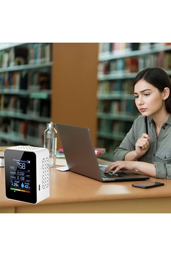 Hava Dedektörü Hava Kalite Karbondioksit Ölçüm Cihazı 5i 1 Arada