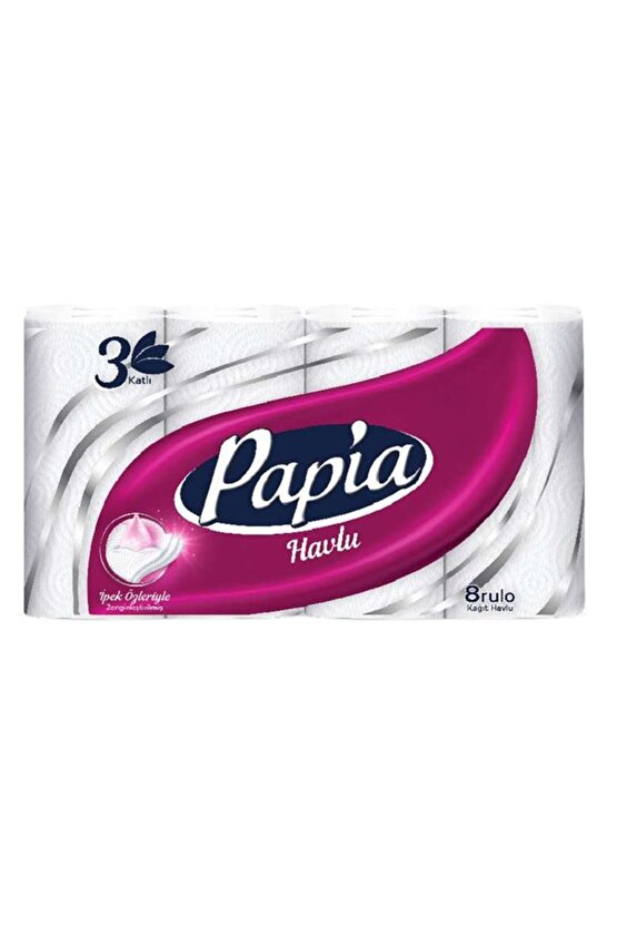 PAPİA HAVLU 8Lİ 3 KATLI 3X8 24lü