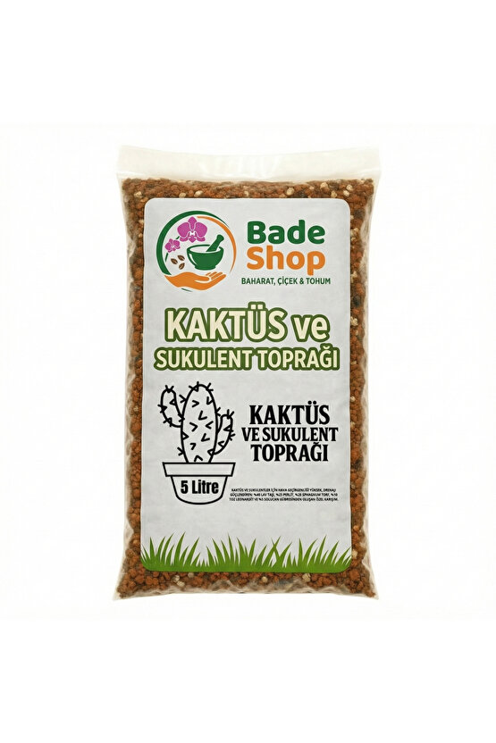 Kaktüs ve Sukulent Toprağı 5 Litre – Pomza, Perlit, Sphagnum Torf ve Leonardit Karışımlı