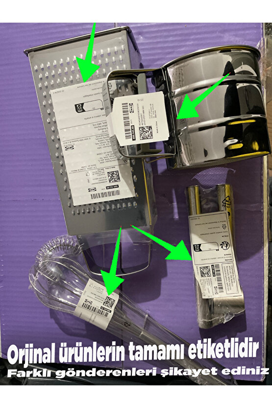 5 Parça 4lü Mutfak Set; Koncıs Sarımsak Ezici Idealısk Rende Idealısk 2li Çırpıcı Idealısk Un Eleği