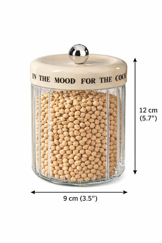 1400 ml Cam Saklama Kavanozu 12 x 9 cm Hava Geçirmez Bakliyat, Kahve, Makarna ve Kurabiye Kabı