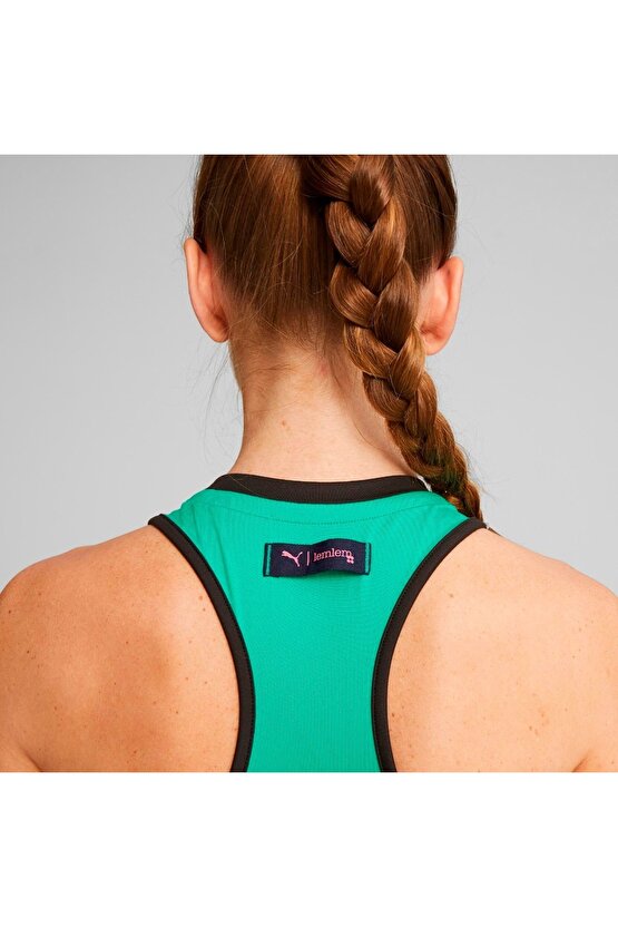 Lemlem Crop Kadın Yeşil Yuvarlak Yaka Sporcu Sütyeni