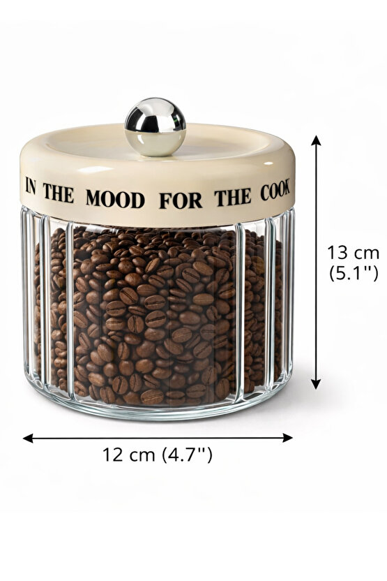 850 ml Cam Saklama Kavanozu 12x13 cm – Hava Geçirmez Kapaklı Kahve, Bakliyat ve Kuruyemiş Kavanozu