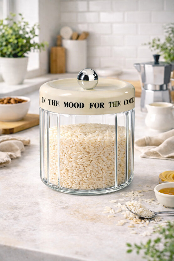 1100 ml Cam Saklama Kavanozu 12x19 cm – Hava Geçirmez Kapaklı Cam Mutfak Kavanozu