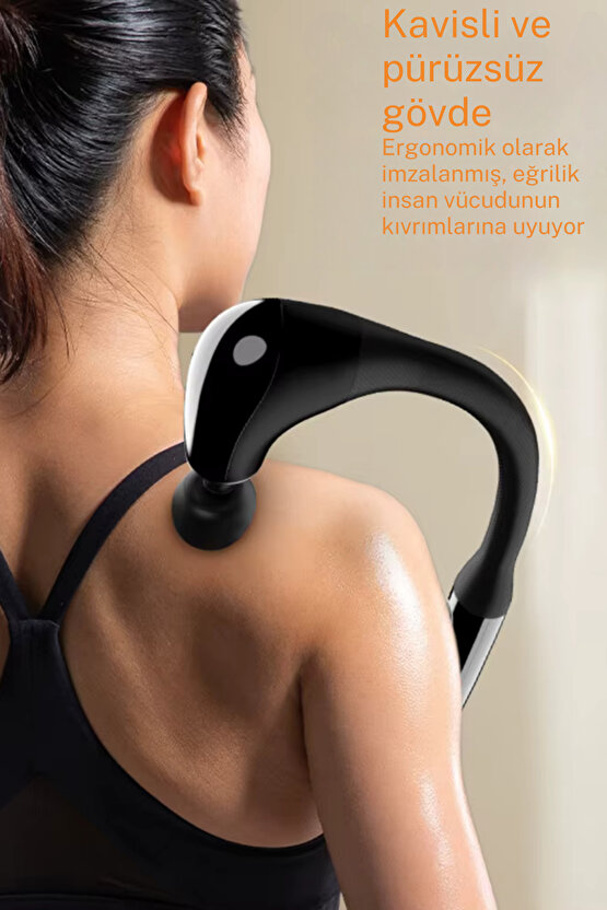 Masaj Tabancası Sporcu Masaj Aleti 4 Başlıklı Şarjlı Titreşimli Sporcu Masaj Tabancası