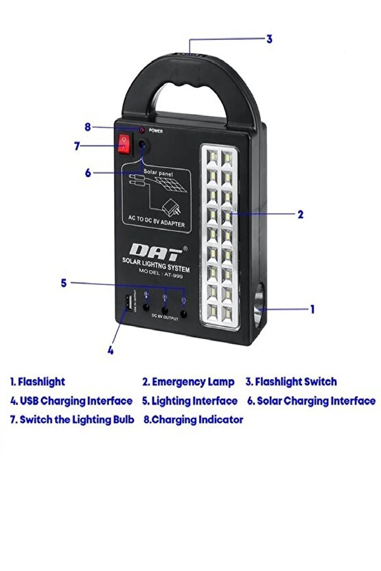 Dx-999 Solar Güneş Enerjili Aydınlatma Sistemi