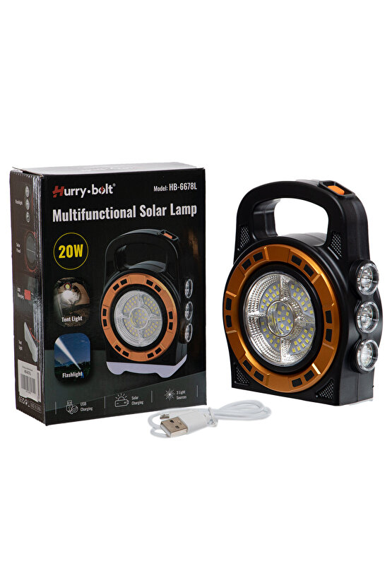 Taşınabilir COB LED güneş Holofote 2400mA USB şarj balıkçı ışığı 3 uzun vadeli ışık kontrol