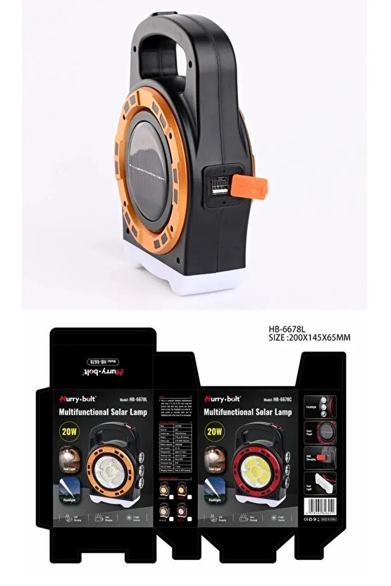 Taşınabilir COB LED güneş Holofote 2400mA USB şarj balıkçı ışığı 3 uzun vadeli ışık kontrol