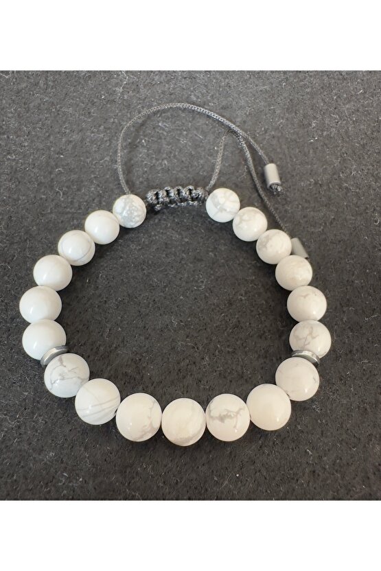 Havlit taşı örme klipsli bileklik