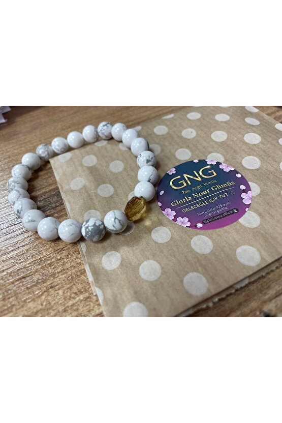 GNG SİLVER DİNGİNLEŞTİREN HUZUR VEREN Havlit Kadın bileklik 8mm taş