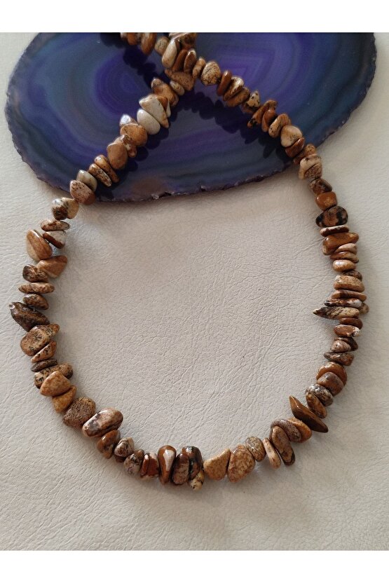 Sertifikalı Jasper Kırıktaş Doğaltaş Kolye